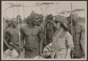 Osa Johnson with native tribesmen, African Safari