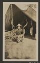 Dan Pomeroy displaying animal trophy, African Safari