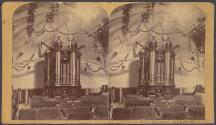 [Decorated interior of Mormon Tabernacle, Salt Lake City, Utah]