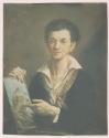 [Reproduction of a painting of an unknown artist pointing to a neoclassical work of art]