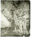 Mr. Johnson, natives and moving picture camera, Port Sandwich, Malekula