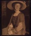 [Portrait of a woman in large straw hat]