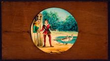 [Woman and Boy Beside Goose Pond]