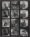 [Contact sheet with twelve images of Miguel Covarrubias, Frida Kahlo, Nickolas Muray, and Diego Rivera]