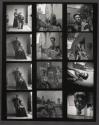 [Contact sheet with twelve images of Frida Kahlo, Diego Rivera, and Nickolas Muray]