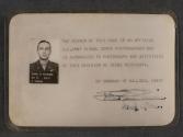 [Photographer pass (U.S. Army Signal Corps Lt. Mark A. Freeman)]