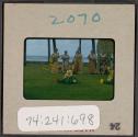 [Hula dancer and musicians, Hawaii (travel slide)]