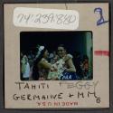 [Peggy Muray receiving a lei, Tahiti (travel slide)]
