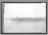 Tug With Railroad Cars With Food On Barge NYC Part Of A Food Train...East River NYC