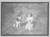 Girl Kneeling, and Dog