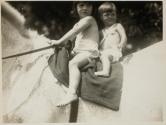 Two young riders Nell and Joan at Umpawaug