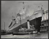 [Italian liner "Rex" docking on the Hudson River]