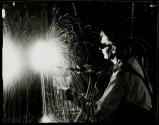[Welder at work in Empire State building]