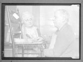 Blind Man And Woman Making Cane Seat For Chairs Syracuse