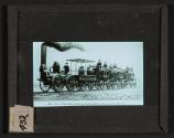 FIG. 81–The first railway train which ran out of Albany.