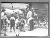 Soft Drink Peddler with can on Back