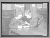 [Girl Scouts with crafts]