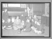 [Girl Scouts with pottery]