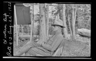 George B. Dryden at campsite, Wyoming Trip