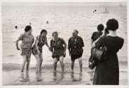 The farmer's wives are for their Sunday at the beach and have a snapshot taken, Deauville Beach, France