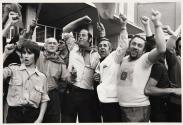 People greeting Dolores Ibarruri, “La Passionaria's” arrival, Madrid, Spain