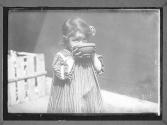 Paris 1918 Little Refugee with Bowl of Milk