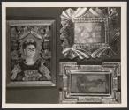 [Frida Kahlo's paintings The Frame (1938), Xochitl Flower of Life (1938), and Girl with Death Mask (1938)]