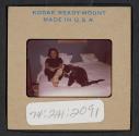 [Peggy Muray and her cat George (travel slide)]