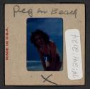 [Peggy Muray on a beach, East Hampton, New York (travel slide)]