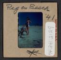 [Peggy Muray on a beach, East Hampton, New York (travel slide)]