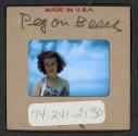 [Peggy Muray on a beach, East Hampton, New York (travel slide)]