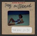 [Peggy Muray on a beach, East Hampton, New York (travel slide)]