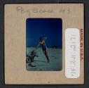 [Peggy Muray on a beach, East Hampton, New York (travel slide)]