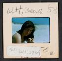 [Mimi Muray on a beach, West Hampton, New York (travel slide)]