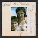 [Nicholas Christopher and Mimi Muray on a beach, West Hampton, New York (travel slide)]