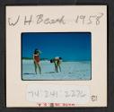 [Mimi and Nicholas Christopher Muray on a beach, West Hampton, New York (travel slide)]