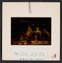 [Circus performers and elephants (travel slide)]