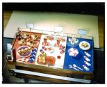 [Three arrangements of food (advertisement)]