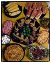 [Table of food (advertisement)]
