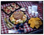[Food and milk on table (advertisement)]