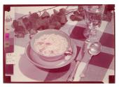 [Bowl of chicken noodle soup]