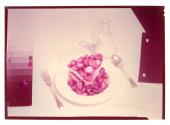 [Dessert with strawberries and milk]