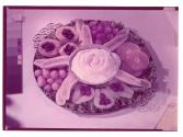 [Platter of fruit and dip]