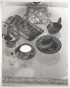 [Dishes of food on table]