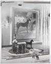 [Whiskey bottle and glasses on table (White Horse)]