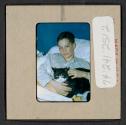 [Nicholas Christopher Muray and George the cat (travel slide)]