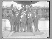 Group of Men Cheering, Fountain
