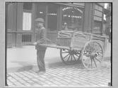 France, Boy with Pullcart