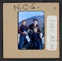 [Nicholas Christopher and Mimi Muray with a man (travel slide)]