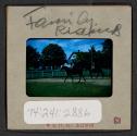 [Nicholas Christopher and Mimi Muray horseback riding (travel slide)]